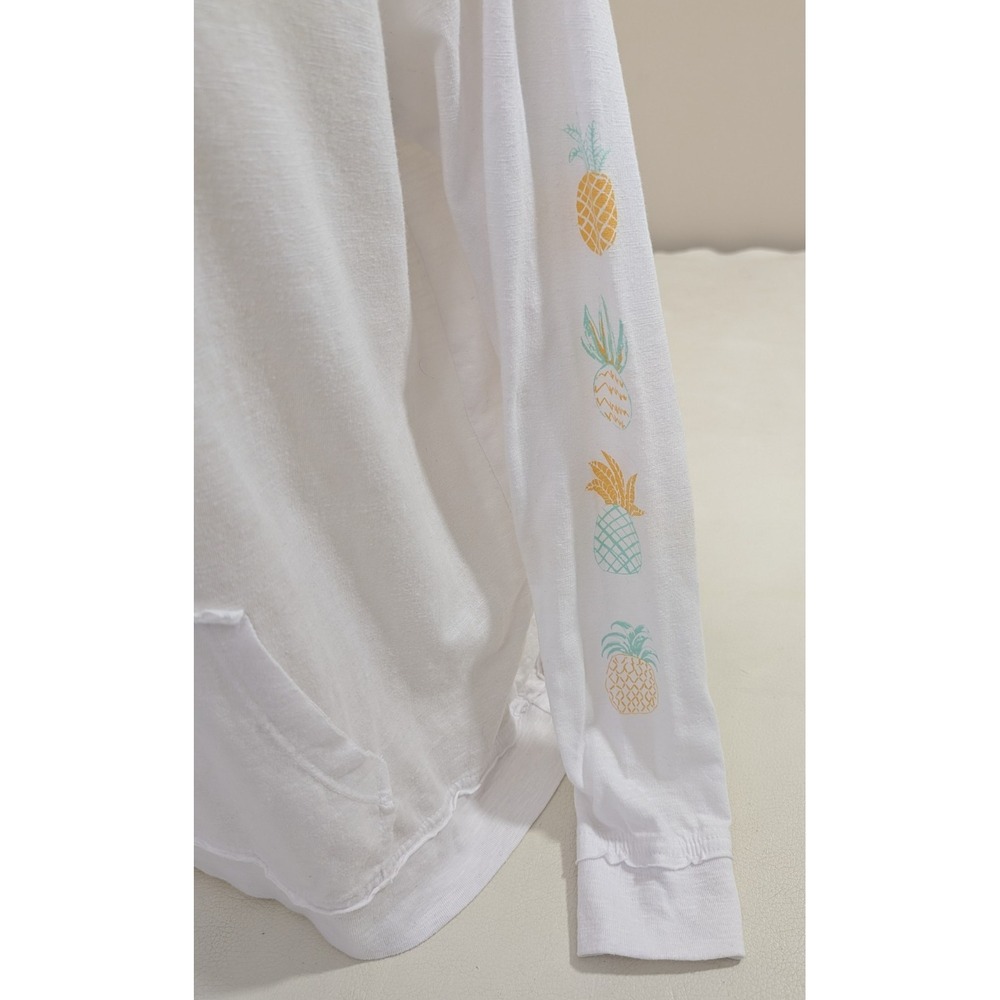 Salt Life Pineapple Hoodie Womens M White Lightweight Casual Beach Vacation - Picture 3 of 9